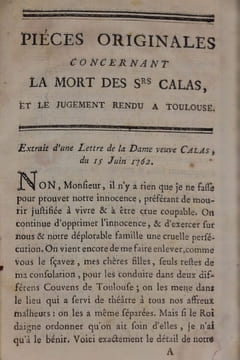 Collection de plaquettes originales sur l’affaire Calas. Affaire Calas] Voltaire - Loyseau de Mauléon - Mariette - Elie de Beaumont - al.