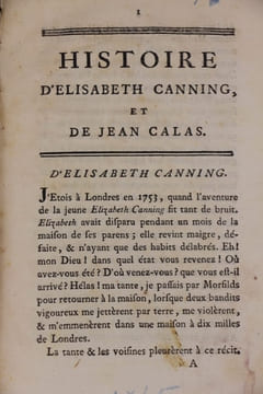Collection de plaquettes originales sur l’affaire Calas. Affaire Calas] Voltaire - Loyseau de Mauléon - Mariette - Elie de Beaumont - al.