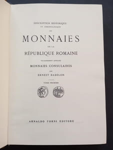 Description des monnaies de la republique romaine vulgairement appelées monnaies consulaires (Tome 1)