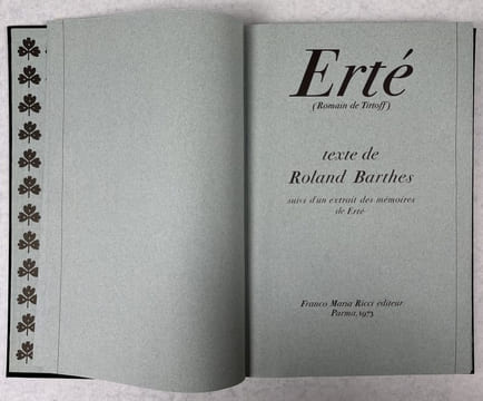 Erté : Romain de Tirtoff . Texte de Roland Barthes. (Suivi d'un extrait des) Mémoires de Erté. BARTHES, Roland