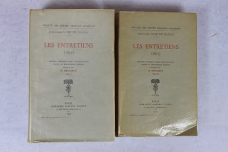 Les Entretiens (1657). Edition critique avec introduction notes et documents inédits établie par B. Beugnot.. BALZAC (Jean-Louis Guez de)