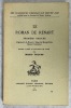 Le roman de Renart . édition d'après le manuscrit de Cangé par Mario Roques. [Roman de Renart (ancien français). 1982]