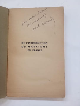 De l’introduction du Marxisme en France (avec un envoi de l’auteur). Zévaès, Alexandre