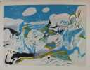 Sur les rochers. Lithographie signée, justifiée 98/300. Gabriel Godard
