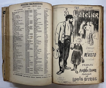 Recueil de 125 partitions musicales anciennes, paroles et musique, dont 58 de Paulus