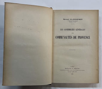 Les assemblés générales des communautés de Provence