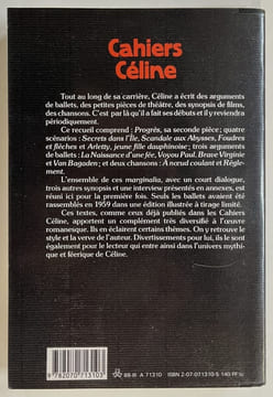 Cahiers Céline 8. Progrès suivi de Oeuvres pour la scène et l’écran. Textes réunis et présentés par Pascal Fouché. CéLINE, Louis-Ferdinand