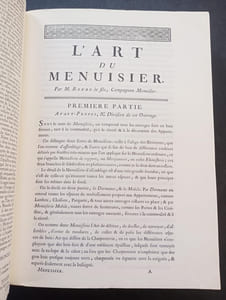 L'art du menuisier - Première partie et deuxième partie