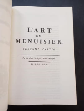L'art du menuisier - Première partie et deuxième partie. ROUBO, J.A.