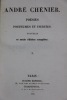 Poésies posthumes et inédites. Nouvelle et seule édition complète.. Chenier (André) 