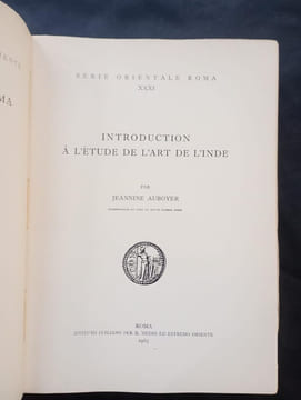 Introduction à l'étude de l'art de l'Inde. AUBOYER, Jeannine