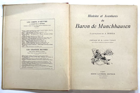 Histoire et aventures du baron de Munchhausen. Illustrations de A. Robida. Préface de M. Louis Tarsot.... ROBIDA Albert, ill. ; Bürger, Gottfried ...