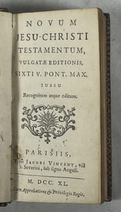 Novum Jesu-Christi Testamentum, Vulgatæ editionis, Sixti V. pont. max. jussu recognitum atque editum [2 volumes]