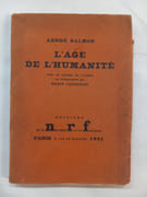 L’Âge de l’humanité. Avec u portrait de l’auteur en lithographie par Marie Laurencin par André SALMON - Image 1