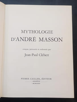 Mythologie d’André Masson (sans jaquette). Clébert, Jean-Paul