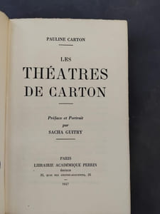 Les théâtres de Carton. Préface et Portrait par Sacha Guitry