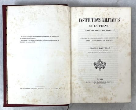 Institutions militaires de la France avant les armées permanentes, suivies d'un aperçu des principaux changements survenus jusqu'à nos jours dans la ...