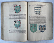 Catalogue des prevosts de Paris depuis le Roy Sainct Loys, jusques à très-puissant, très-magnifique & très-victorieux Roy de France & de Pologne Henry III - Catalogue des très-illustres admiraux de France, depuis le Roy Clotaire II, du nom, jusques au... Roy de France et de Navarre Henry IIII (M. D. IIC) - Catalogue des noms, surnoms, faicts et vies des mareschaulx de France, avec la figure et blason de leurs armoiries - Catatalogue des très illustres chanceliers de France, depuis le Roy Clotaire II, du nom,.jusques au... Henry III - Catalogue des très illustres grands maistres de France depuis le Roy Clotaire II, du nom,.. Henry III - ... Connestables de France [6 ouvrages en 1 volume] par [Héraldisme] - Image 12