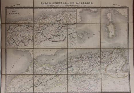 Carte générale de l’Algérie comprenant l’Empire du Maroc et la Régence de Tunis (par A.-R. Frémin, ingénieur-géographe ; gravée par Ch. Leclercq ; et ...