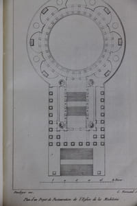 Collection des chefs-d'oeuvre de l'architecture des différens peuples, exécutés en modèles, sous la direction de L.-F. Cassas [à la suite]  Considérations sur l'état des beaux-arts à Paris, particulièrement sur celui de l'architecture, et sur la nécessité d'y élever plusieurs monumens importans, par C.-A. Guillaumot [à la suite] De l'État actuel des arts à Genève, par T. C. Bruun-Neergaard [à la suite] Essai sur les moyens de determiner ce qui constitue la beaute essentielle dans l'architecture. Par C.A. Guillaumot  [à la suite] Projet d’achèvement de l’Eglise de la Madeleine suivant sa première destination, par L. Vaudoyer  [à la suite] Notice sur le modèlre du monument Choragique de Lysicrates, vulgairement connu sous le nom de Lanterne de Démosthène à Athènes  [à la suite]  Dissertation sur l'ancienne inscription de la Maison-Carrée de Nismes, Par M. Seguier, de l'Académie Royale de Nismes... Nouvelle Édition [à la suite]  Le Tableau des Sabines exposé publiquement au Palais national des sciences et des arts, salle de la ci-devant Académie d'architecture par le Cen David,...  [à la suite] Exposition de trois tableaux dans une des salles du Palais national... par le Cen Regnault,