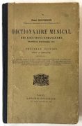 Dictionnaire musical des locutions étrangères (italiennes, allemandes, etc). Nouvelle édition revue et complétée.. par ROUGNON, Paul - Image 1