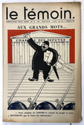 Le Témoin. Revue Hebdomadaire - N °8. 28 Janvier 1934 par IRIBE, Paul - Image 1