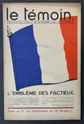 Le Témoin. Revue Hebdomadaire. N° 38. 25 Novembre 1934 par IRIBE, Paul - Image 1