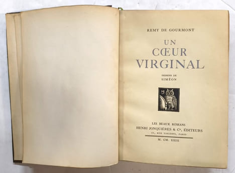 Un coeur virginal. Dessins de Siméon. GOURMONT, Rémy de