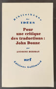 Pour une critique des traductions : John Donne par BERMAN, Antoine - Image 1