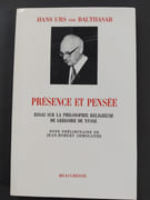 Présence et pensée . essai sur la philosophie religieuse de Grégoire de Nysse par Hans Urs von Balthasar