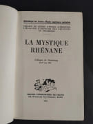 La Mystique Rhenane . Colloque de Strasbourg 16-19 mai 1961 par  - Image 2
