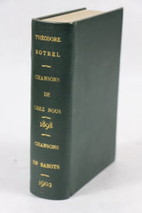 Chansons de chez-nous. Edition définitive revue et corrigée. Préface d’Anatole Le Braz. Couverture, aquarelles hors-texte et dessins d’Eugène Hervet Vincent. [à la suite] Chansons en sabots. Poésie-préface de Sullian Collin. Couverture et aquarelles de René Lelong.