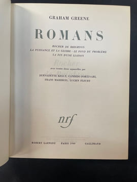 Romans. Rocher de Brighton, La Puissance et la Gloire, Le Fond du problème, La Fin d’une liaison.. Green (Graham)