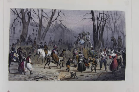 14 vues de Paris lithographiées vers 1850-1860 et remarquablement coloriées, 8 vues et paysages divers mis en couleurs, 6 lithographies coloriées ...