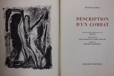 Description d’un combat. Lithographies originales par Atlan.. [ATLAN Jean-Michel] KAFKA Frantz