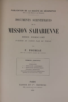 Documents scientifiques de la mission Foureau-Lamy.. FOUREAU Fernand