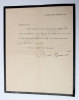 Lettre tapuscrite signée, sans date.. DORGELES Roland