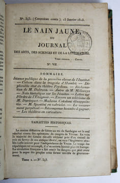 Le Nain Jaune, ou Journal des Arts, des Sciences et de la Littérature. n° 337 (cinquième année). 15 décembre 1814 - n° 377 (cinquième année) 5 juillet ...
