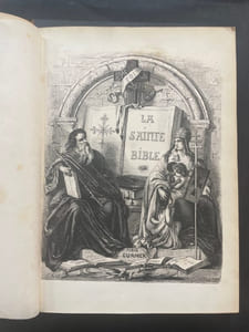 La Sainte Bible, d'après le latin de la Vulgate et les meilleurs traductions autorisées par l'Eglise avec de nombreuses notes explicatives par M. L'Abbé Delaunay. [Ancien Testament]  [4 volumes] 