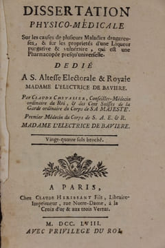 Dissertation physico-médicale sur les causes de plusieurs maladies dangereuses et sur les propriétés d'une liqueur purgative et vulnéraire qui est une ...
