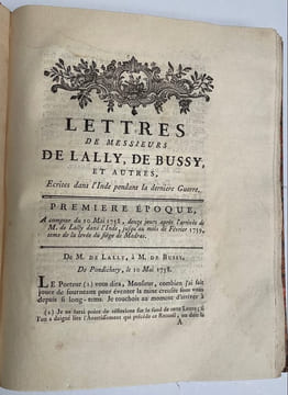Mémoire à consulter et consultation pour le sieur de Bussy, Maréchal des Camps & Armées du Roi, au sujet du mémoire que le sieur de Lally, ...