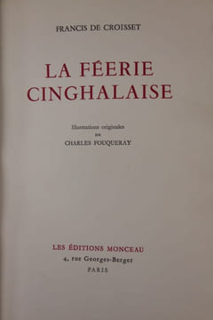 La Féerie cinghalaise. Illustrations originales de Charles Fouqueray. CROISSET Francis de