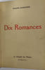 Dix romances. CHABANEIX Philippe