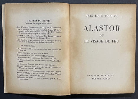 Alastor ou le visage de feu. Illustrations de TOYEN. BOUQUET (Jean-Louis)
