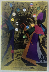 Sept variations Perrier sur le thème de la soif : Perrier - Contrex - Vichy état - Saint-Yorre - Pschitt - Pepsi - La France des sources. Composition de Salvador Dali reproduite en couleurs sur le premier plat de l'étui