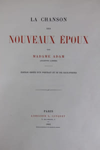 La Chanson des nouveaux époux, par Mme Adam (Juliette Lamber)