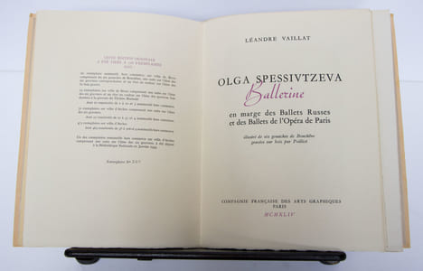 Olga Spessivtzeva ballerine ; en marge des ballets russes et des ballets de l'Opéra de Paris. VAILLAT Léandre - BOUCHÈNE Dimitri
