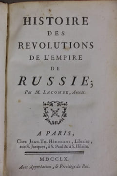 Histoire des révolutions de l'empire de Russie. [Russie] LACOMBE Jacques