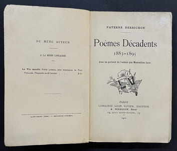 Poèmes décadents (1883-1895). Avec un portrait de l’auteur par Maximilien Luce