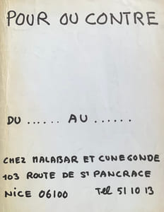 Pour ou contre.